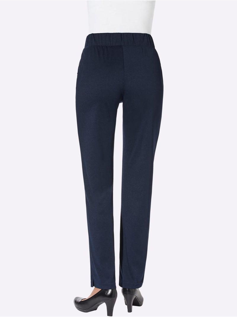 Pantalon Qualité Jersey Fluide Et Douce - Taille Courte - Moda Vilona Bleu marine - Kiabi