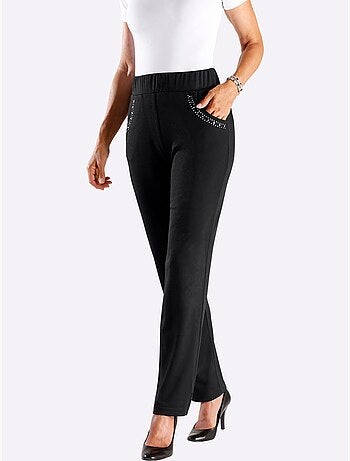 Pantalon en jersey avec poches et ceinture élastique - Taille standard - Moda Vilona
