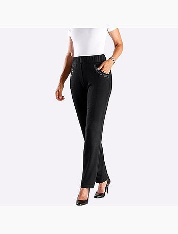 Pantalon en jersey avec poches et ceinture élastique - taille standard - moda vilona