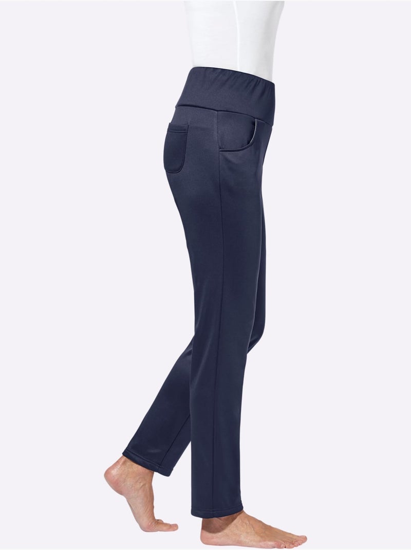 Pantalon qualité légèrement brillante - taille courte - witt Bleu marine - Kiabi