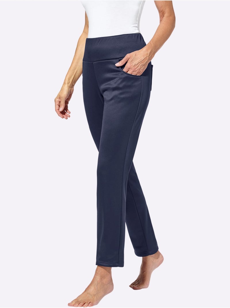 Pantalon qualité légèrement brillante - taille extra courte - witt Bleu marine - Kiabi