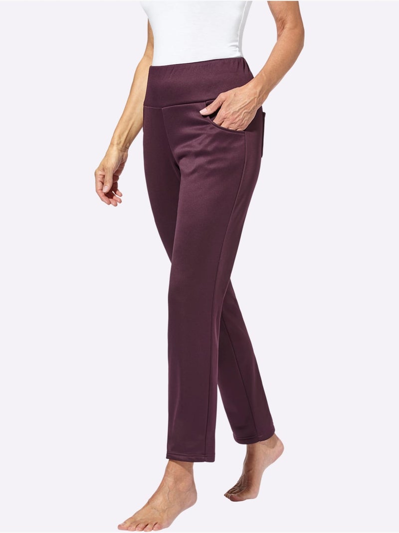 Pantalon qualité légèrement brillante - taille extra courte - witt Bordeaux - Kiabi