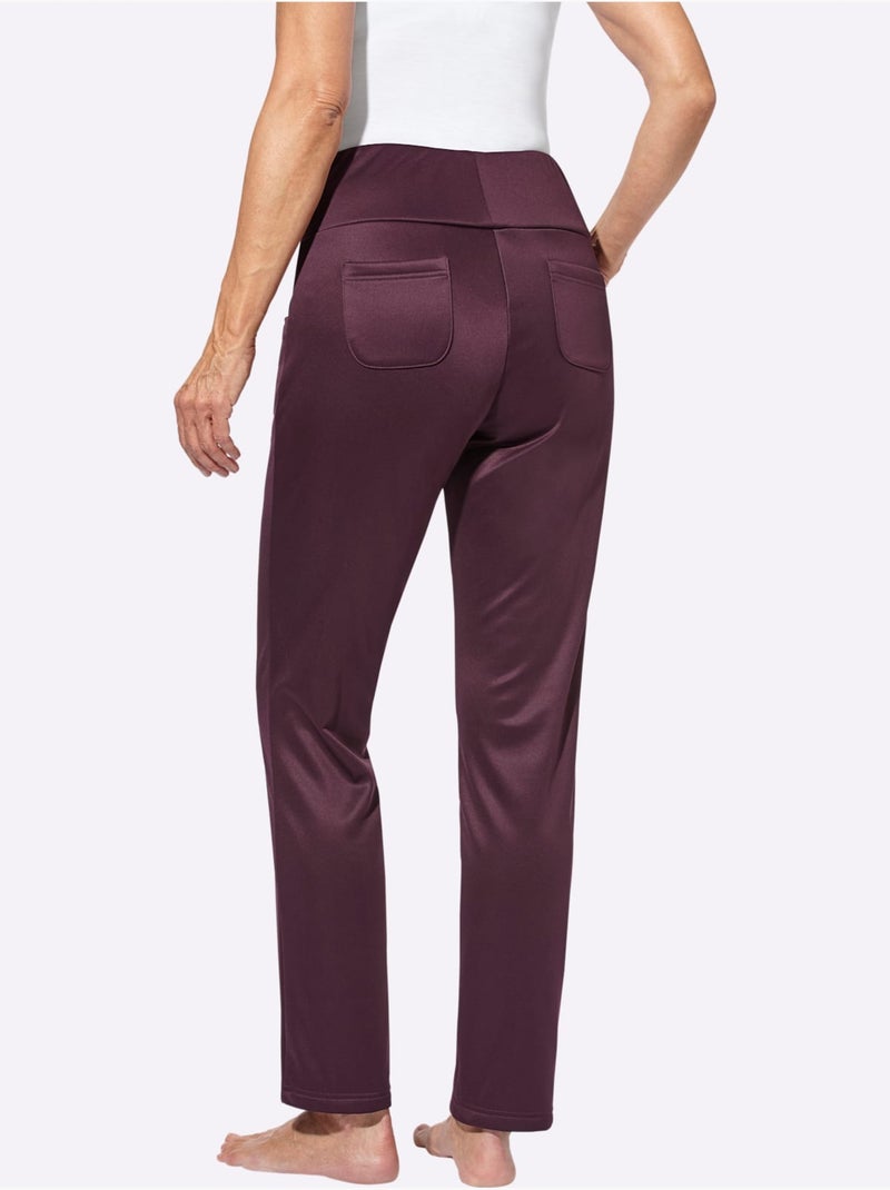 Pantalon qualité légèrement brillante - taille extra courte - witt Bordeaux - Kiabi