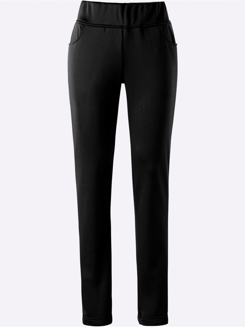 Pantalon qualité légèrement brillante - taille extra courte - witt Noir - Kiabi