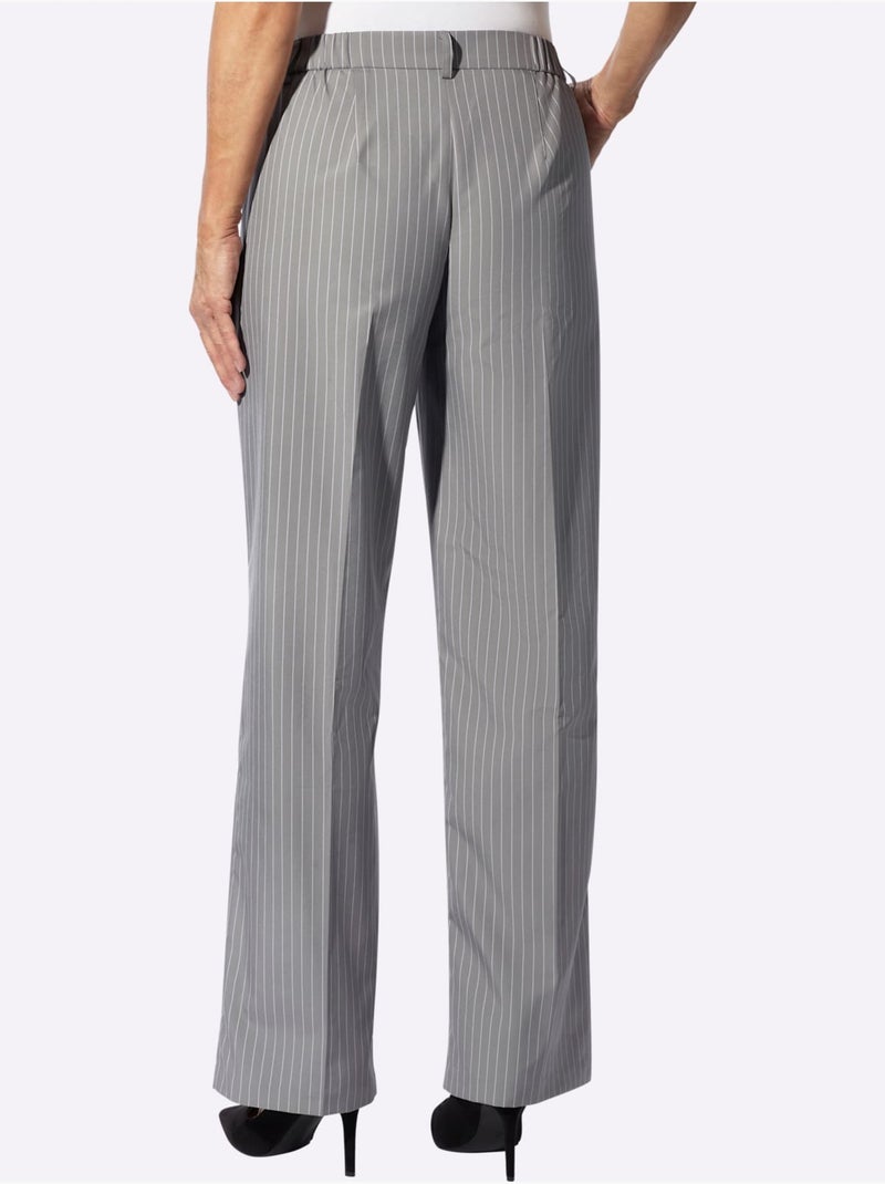 Pantalon qualité tissée - taille courte - moda vilona Gris Ecru - Kiabi