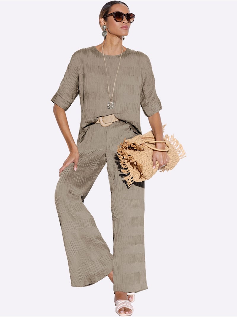 Pantalon qualité tissée - taille standard - helline Beige - Kiabi