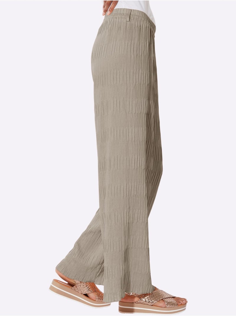 Pantalon qualité tissée - taille standard - helline Beige - Kiabi