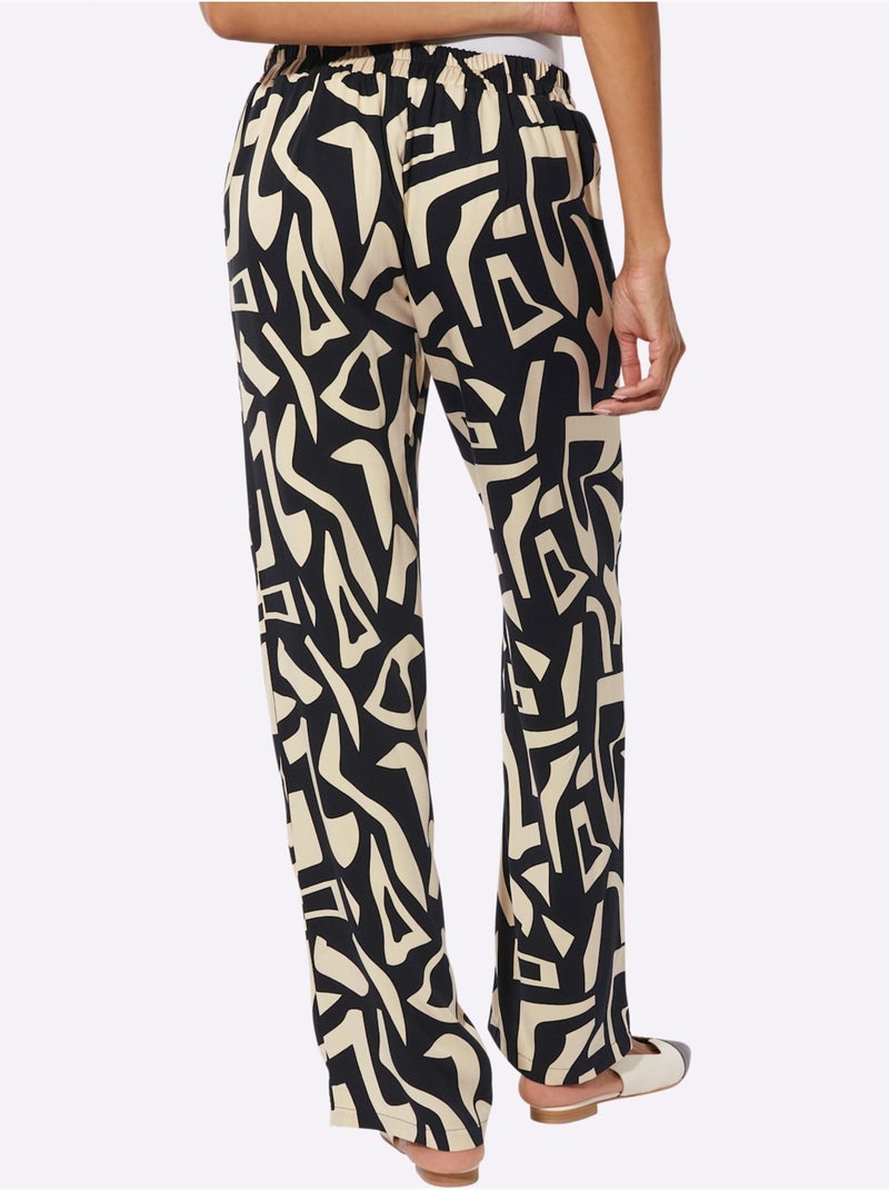 Pantalon Qualité Tissée - Taille Standard - Helline Beige/Noir - Kiabi