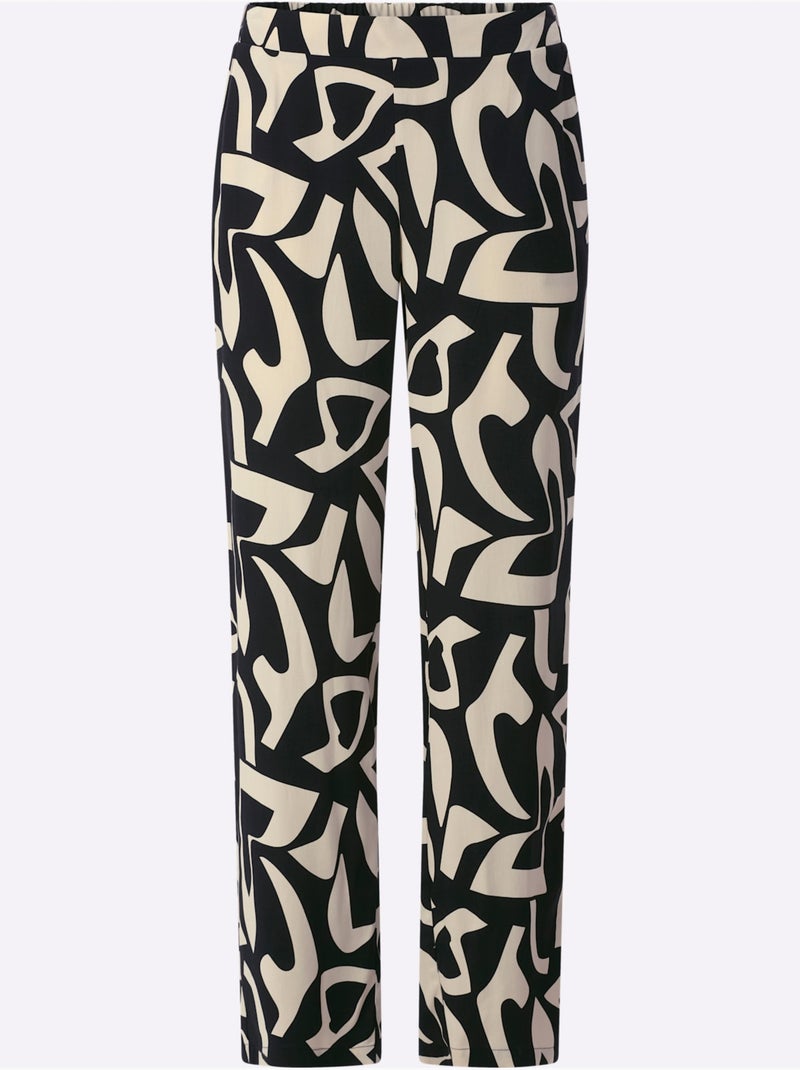 Pantalon Qualité Tissée - Taille Standard - Helline Beige/Noir - Kiabi