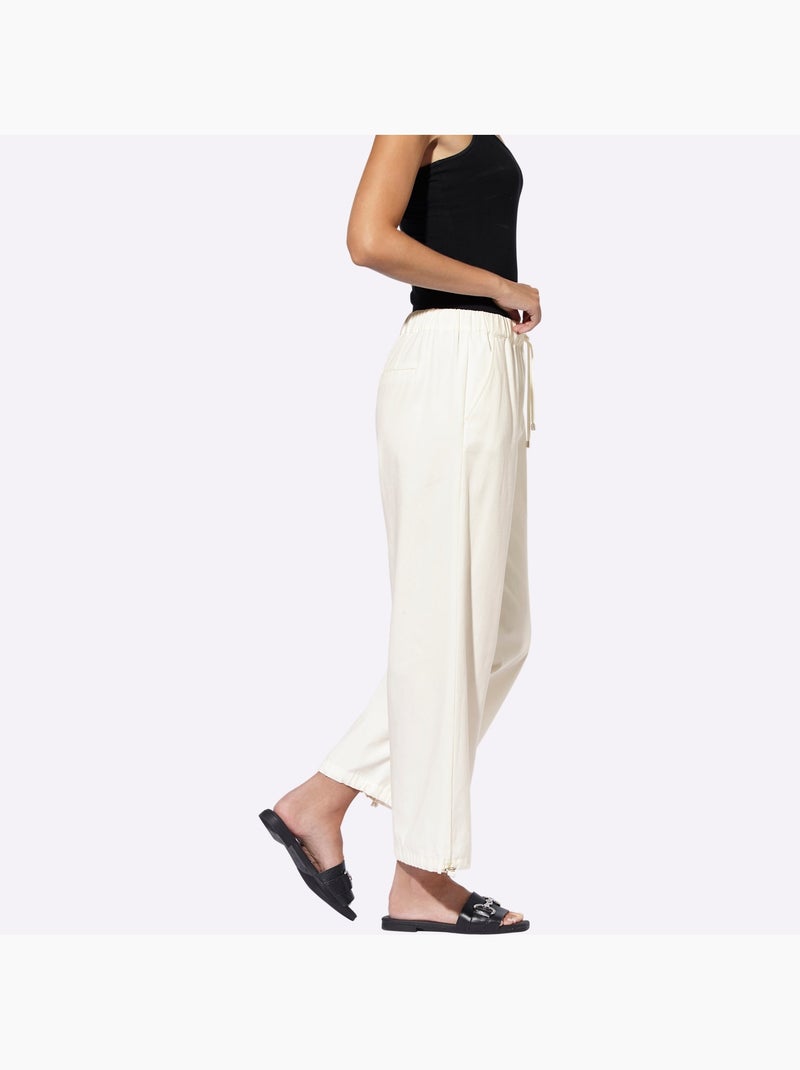 Pantalon qualité tissée - taille standard - helline Ecru - Kiabi