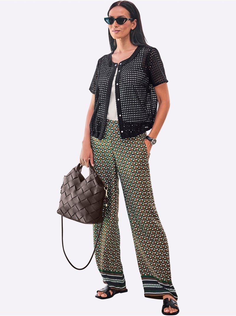 Pantalon qualité tissée - taille standard - helline Noir Marron - Kiabi