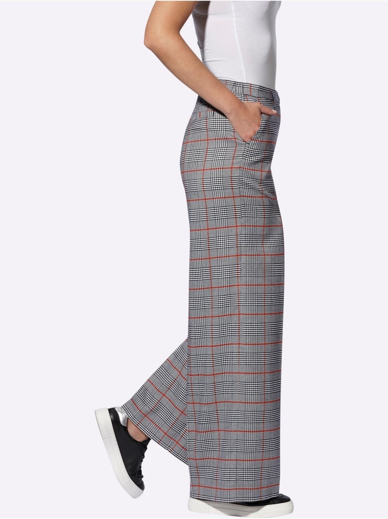 Pantalon qualité tissée - taille standard - helline Noir Rouge - Kiabi
