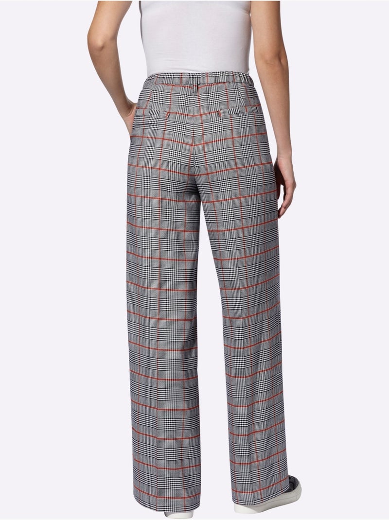 Pantalon qualité tissée - taille standard - helline Noir Rouge - Kiabi