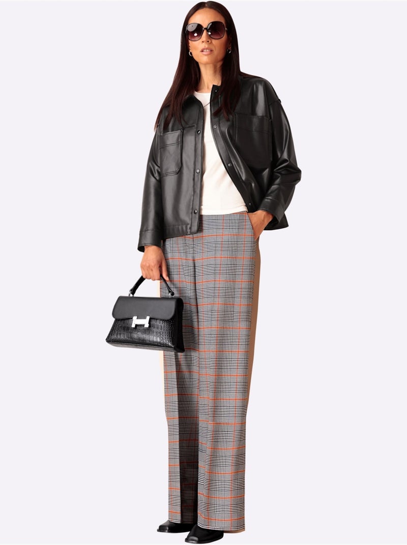 Pantalon qualité tissée - taille standard - helline Noir Rouge - Kiabi