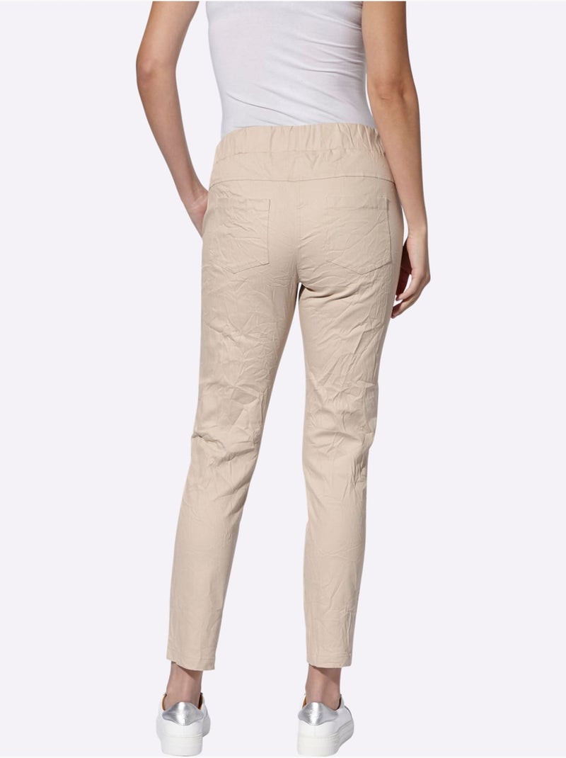 Pantalon qualité tissée - taille standard - helline Sable - Kiabi