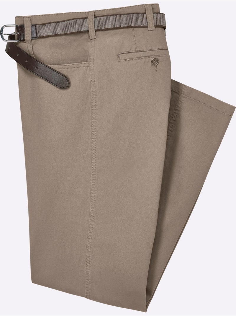Pantalon Qualité Twill - Taille Moyenne - Moda Vilona Beige - Kiabi