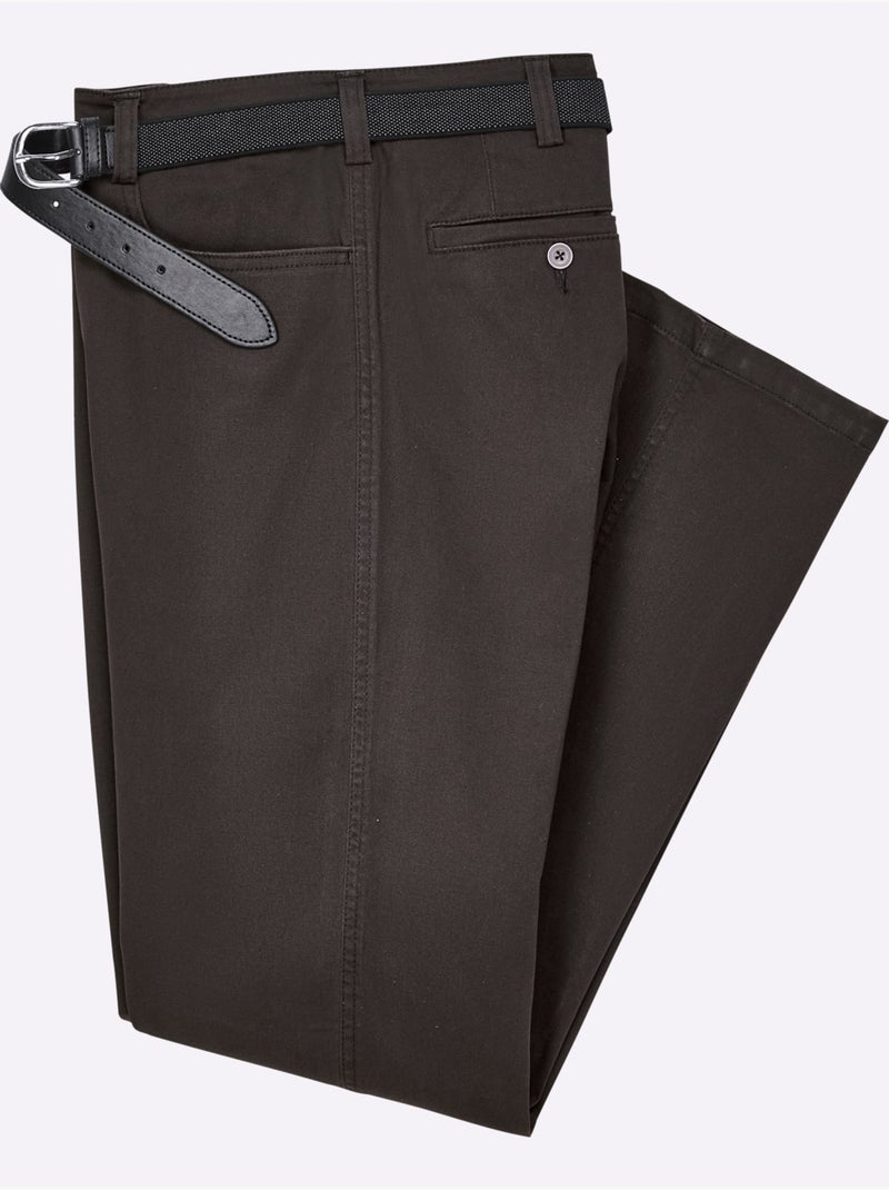 Pantalon Qualité Twill - Taille Moyenne - Moda Vilona Marron - Kiabi