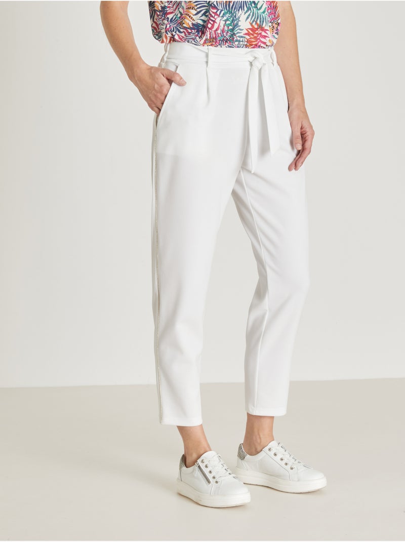 Pantalon raccourci élastiqué dos - DAXON Blanc Blanc - Kiabi