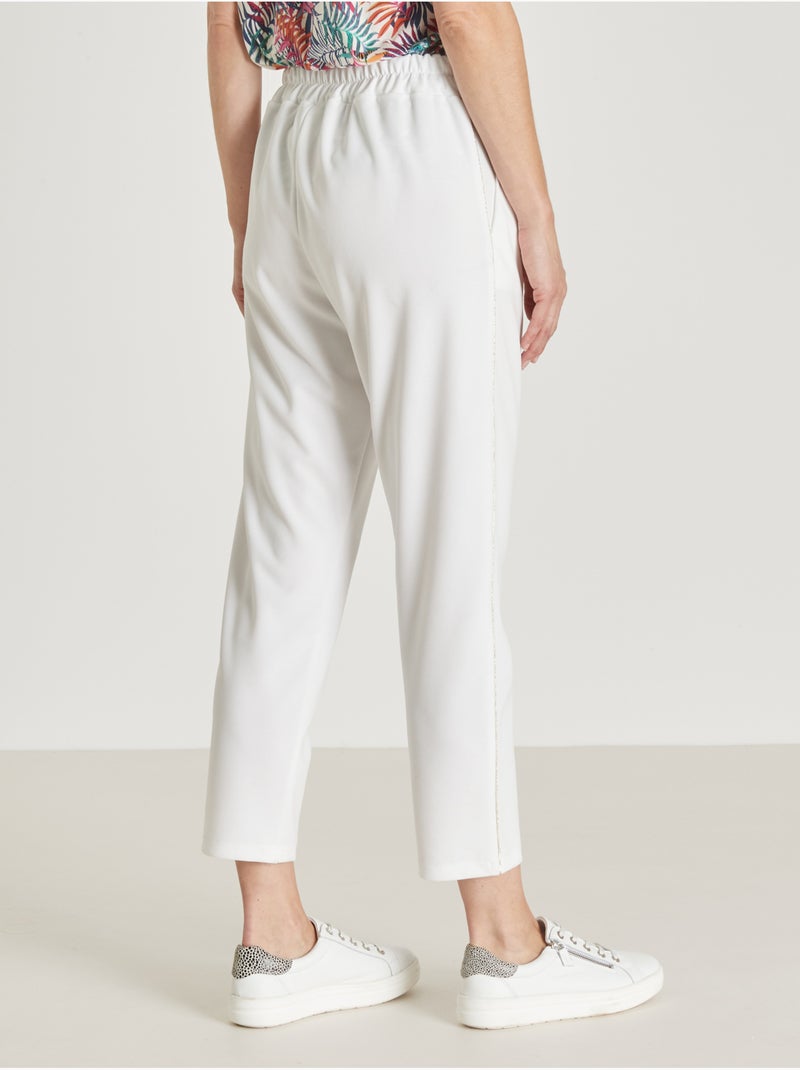 Pantalon raccourci élastiqué dos - DAXON Blanc Blanc - Kiabi