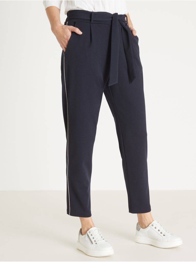 Pantalon raccourci élastiqué dos - DAXON Bleu marine - Kiabi