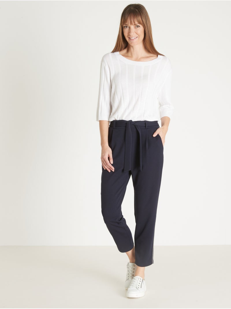 Pantalon raccourci élastiqué dos - DAXON Bleu marine - Kiabi