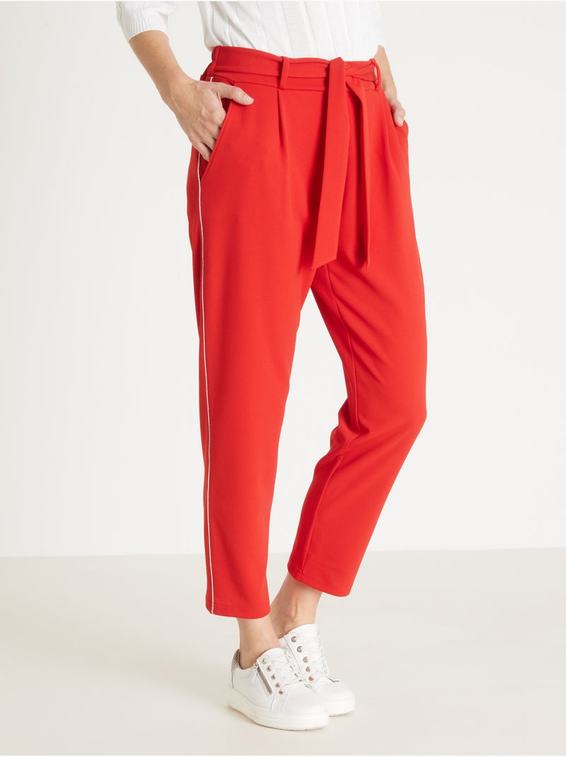 Pantalon raccourci élastiqué dos - DAXON Rouge - Kiabi