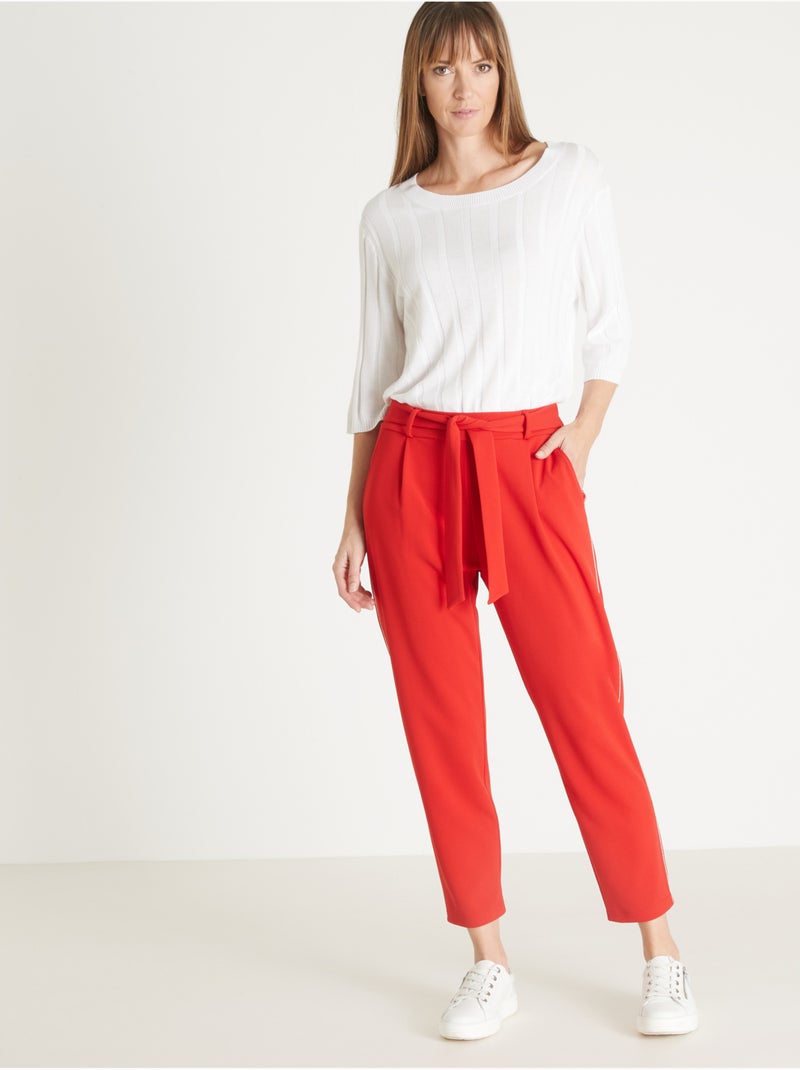 Pantalon raccourci élastiqué dos - DAXON Rouge - Kiabi