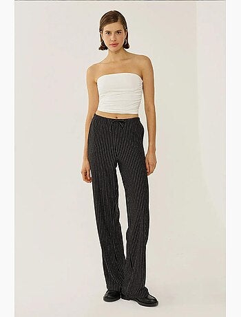Pantalon rayé à taille élastique hiccup
