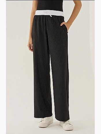 Pantalon rayé à taille élastique hiccup