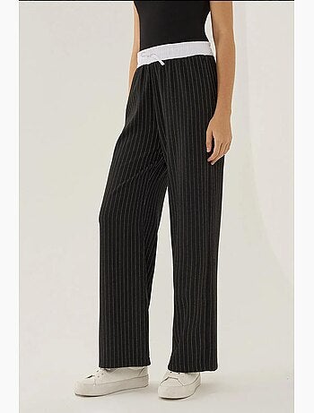 Pantalon rayé à taille élastique hiccup