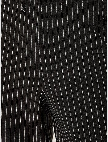 Pantalon rayé à taille élastique