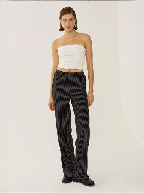 Pantalon rayé à taille élastique - Kiabi