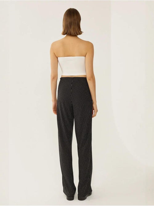Pantalon rayé à taille élastique - Kiabi