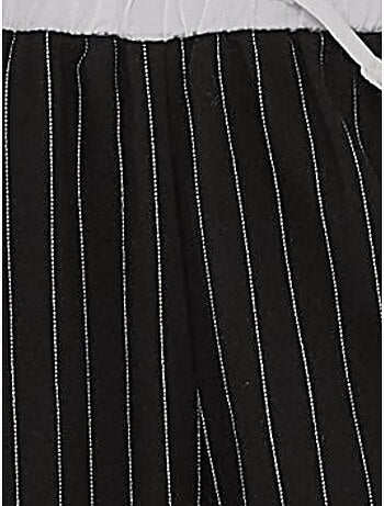 Pantalon rayé à taille élastique