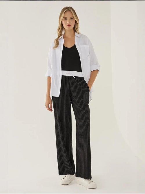 Pantalon rayé à taille élastique - Kiabi Pantalon rayé à taille élastique - Kiabi