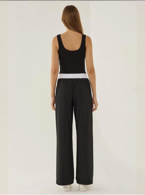 Pantalon rayé à taille élastique - Kiabi Pantalon rayé à taille élastique - Kiabi