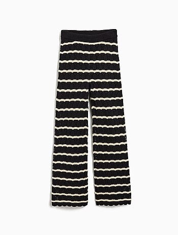Pantalon rayé au crochet MO Fashion
