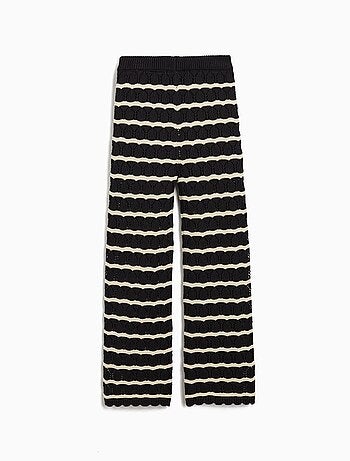 Pantalon rayé au crochet MO Fashion
