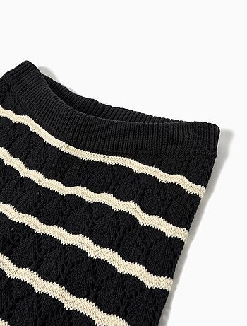Pantalon rayé au crochet MO Fashion