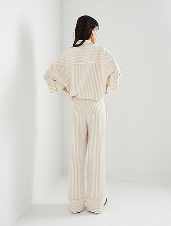 Pantalon rayé avec Lyocell, MO Fashion