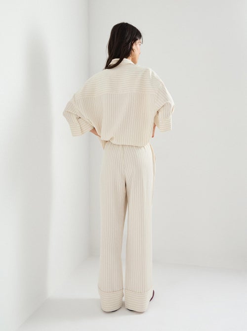 Pantalon rayé avec Lyocell, MO Fashion - Kiabi