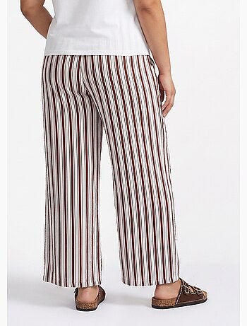 Pantalon rayé ceinturé, fils métallisés - AFIBEL