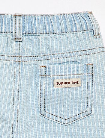 Pantalon rayé denim ajustable en coton