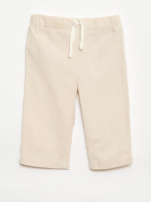 Pantalon rayé en seersucker - Kiabi