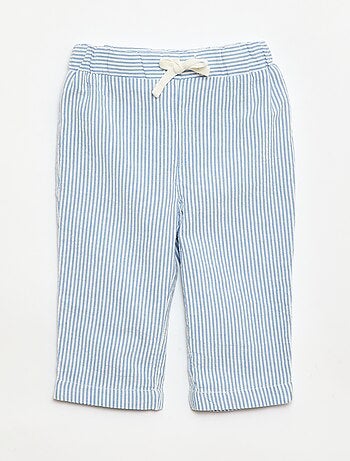 Pantalon vichy en seersucker