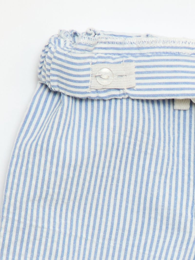 Pantalon rayé en seersucker Bleu - Kiabi