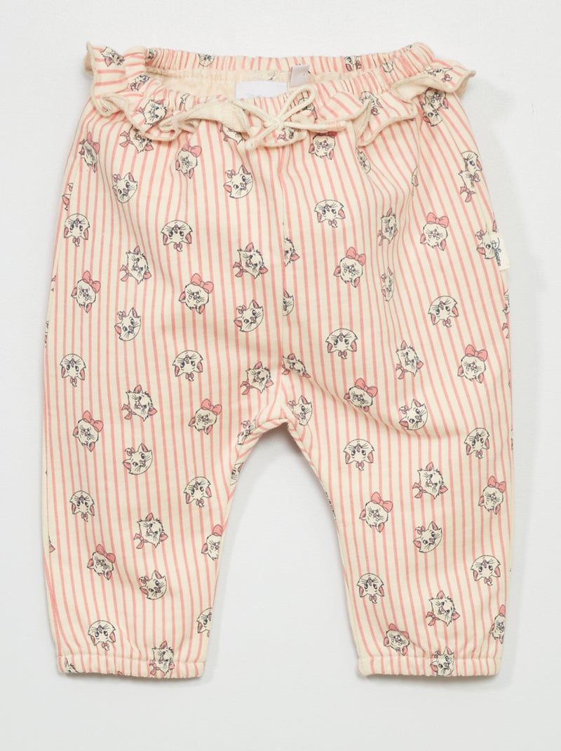 Pantalon rayé 'Marie' Blanc/rose - Kiabi