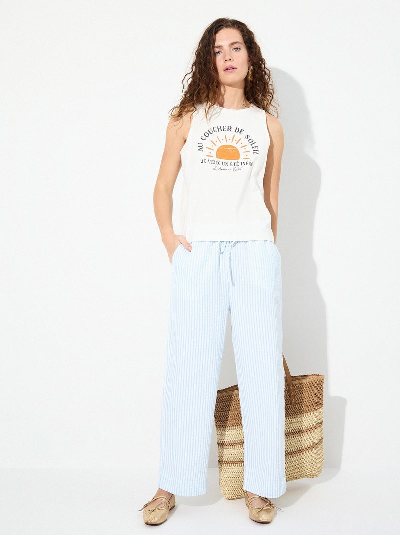 Pantalon rayé MO Fashion Bleu - Kiabi