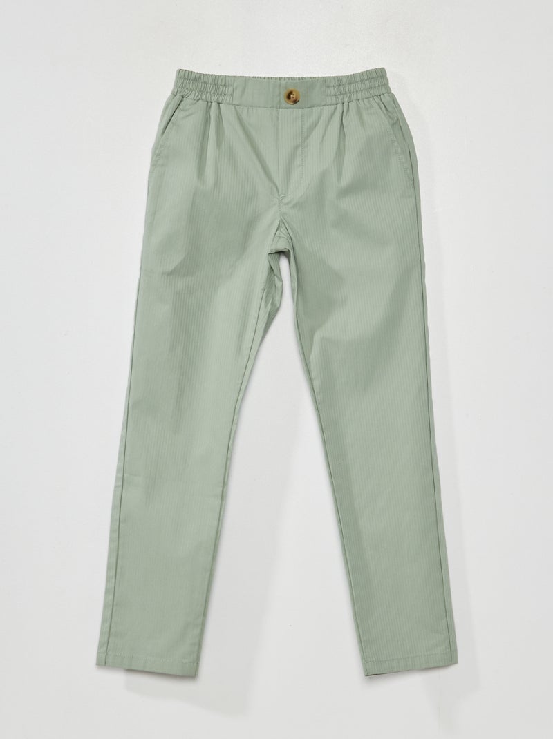 Pantalon rayé VERT CRIST - Kiabi