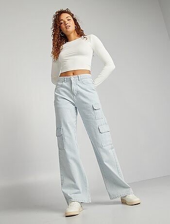 Pantalon rayé wide leg